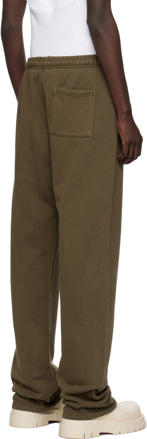 Brown Textured Straight Fit Sweatpants