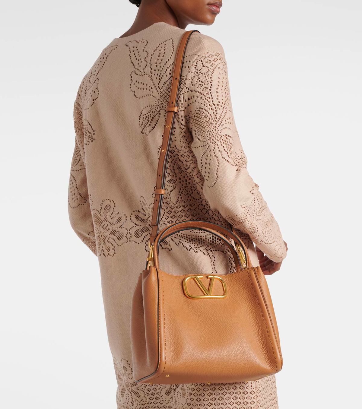 Valentino Garavani Alltime Medium grained leather tote bag