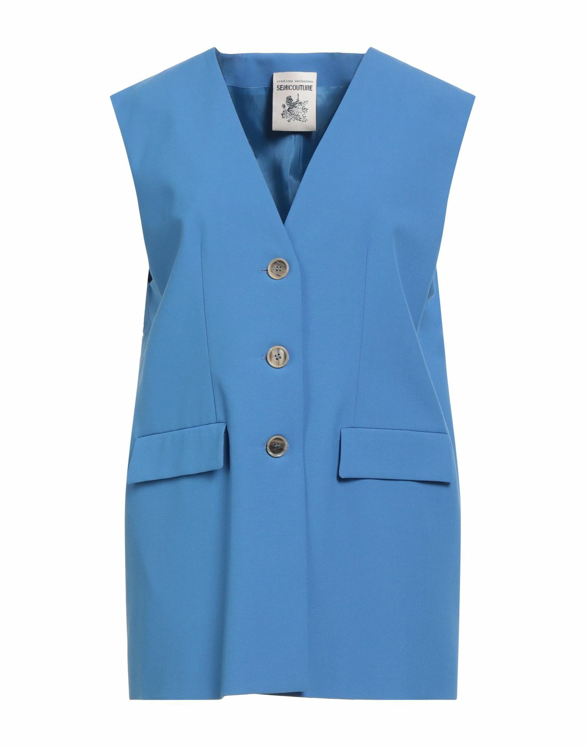 Semicouture Womens Tailored Vest Azure