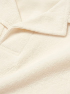 Sunspel - Camp-Collar Cotton-Terry Polo Shirt - Neutrals