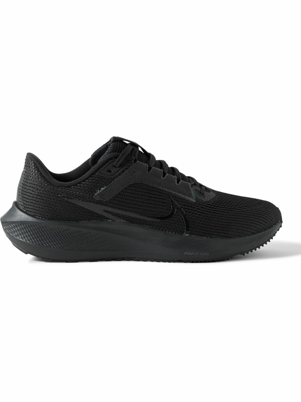Photo: Nike Running - Air Zoom Pegasus 40 Rubber-Trimmed Mesh Sneakers - Black