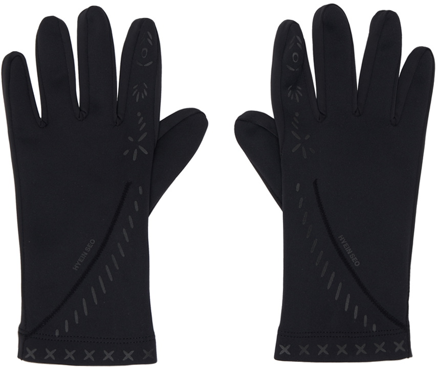 HYEIN SEO Black Graphic Gloves