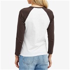 Wood Wood Women's Long Sleeve Quinn Baseball T-Shirt in Brown Chocolate