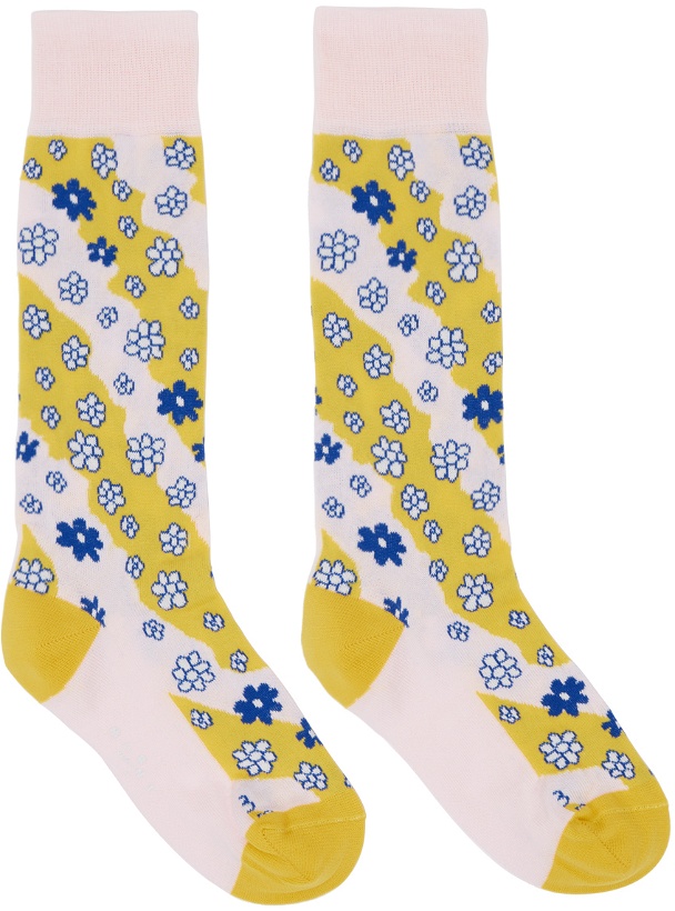 Photo: Marni Pink & Yellow Stripy Flowers Socks