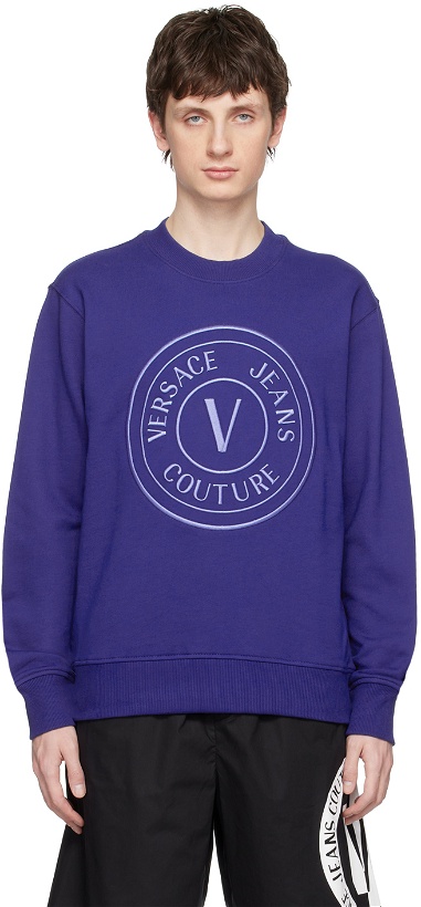 Photo: Versace Jeans Couture Blue V-Emblem Sweatshirt