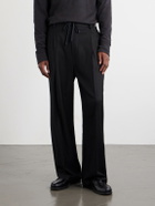 Barena - Mado Wide-Leg Wool-Blend Drawstring Trousers - Black