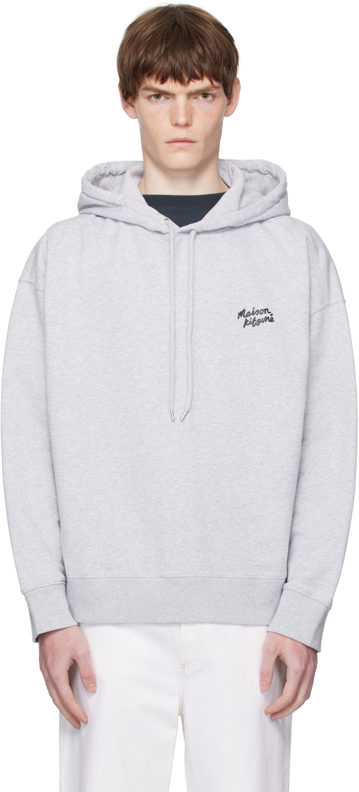 パーカー・フーディ Maison Kitsune Men's Chillax Patch Hoodie Chamomile Maison Kitsuné Men's Chillax Patch Regular Hoodie in
