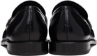 Versace Black 'V' Leather Loafers