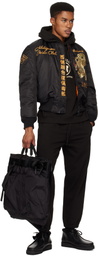 Maharishi Black Nishigawa Iaido Club Edition 4580 Nekomata Tiger MA1 Bomber Jacket