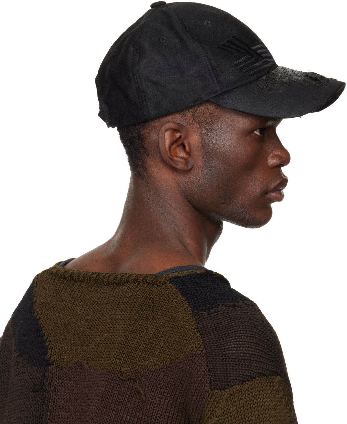 FFFPOSTALSERVICE Black Laser Cut Damaged Cap