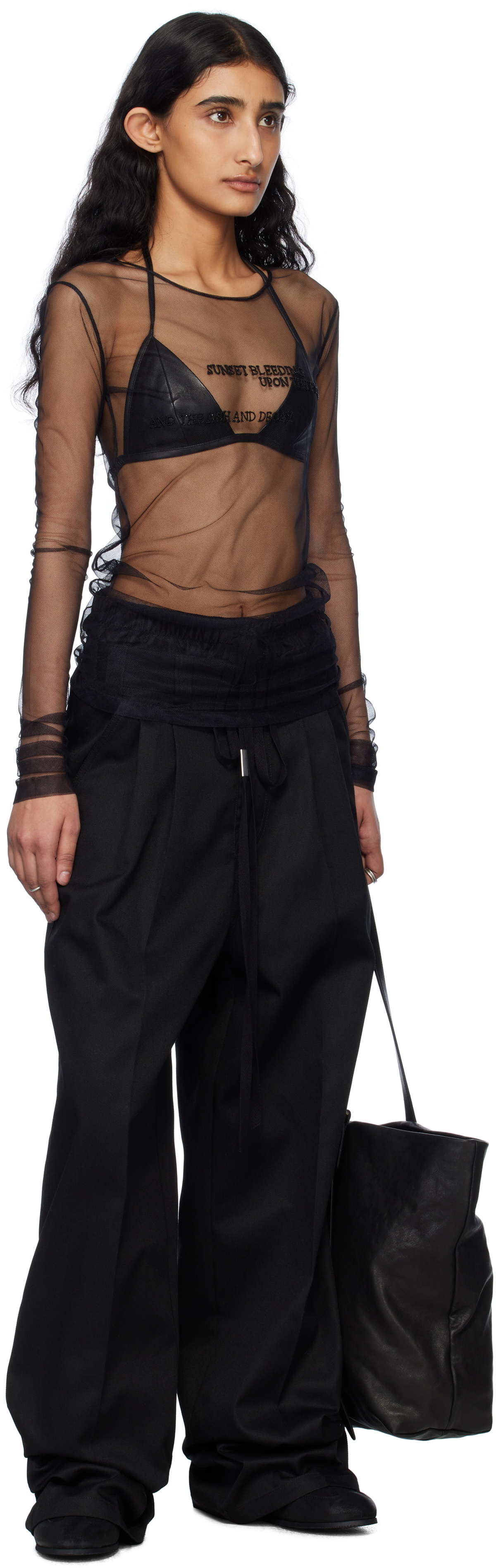 Ann Demeulemeester Black Fiene 'Sunset Bleeding' Long Sleeve T-shirt