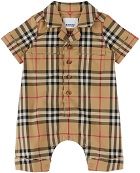 Burberry Baby Beige Check Jumpsuit