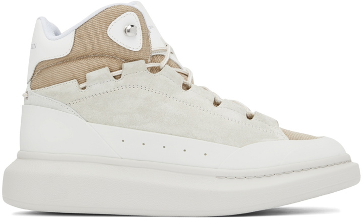 Photo: Alexander McQueen Taupe Leather High-Top Sneakers