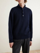 UMIT BENAN - Francis Cashmere Polo Sweater - Blue
