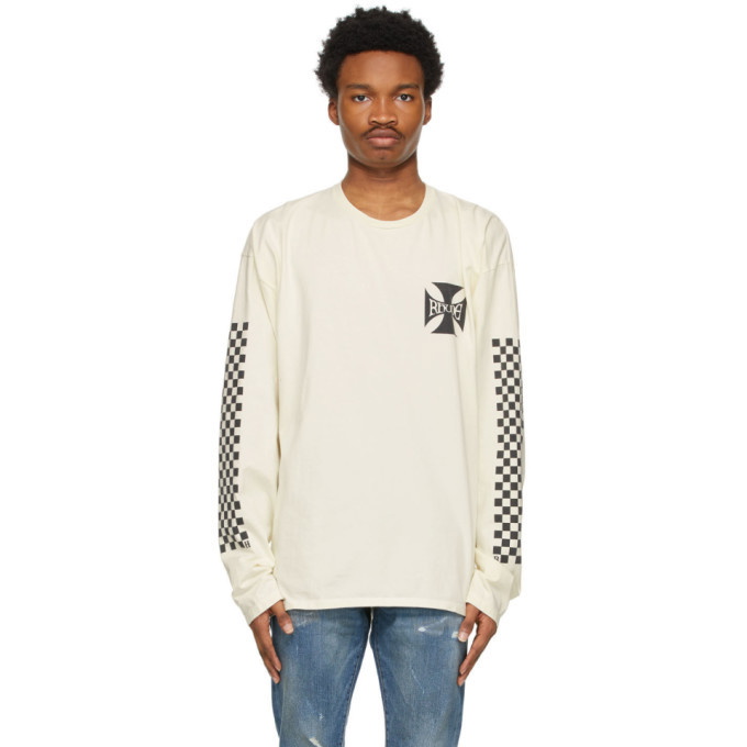 Photo: Rhude Off-White Classic Checkers Long Sleeve T-Shirt