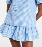 Shushu/Tong Bow-detail gingham cotton top