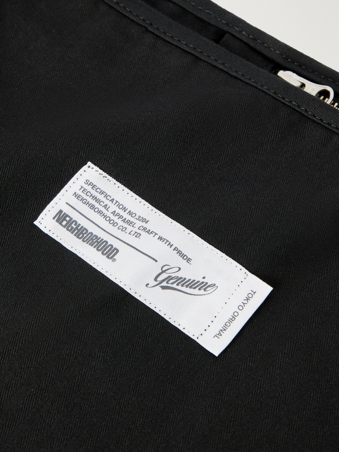 Neighborhood - Newspaper Herringbone Cotton Messenger Bag - Black