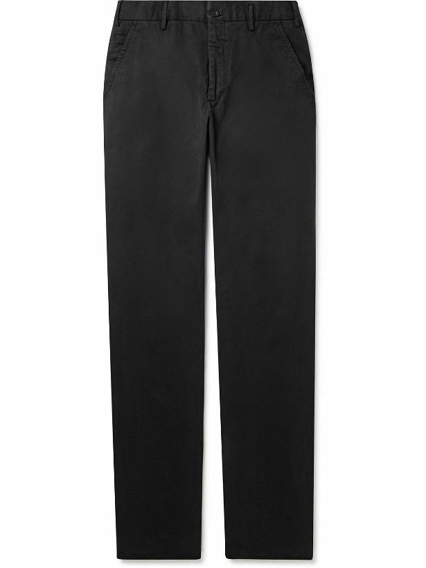 Photo: Incotex - Tapered Stretch-Cotton Twill Trousers - Black