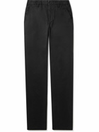 Incotex - Tapered Stretch-Cotton Twill Trousers - Black
