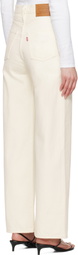 Levi's Off-White Ribcage Wide Leg Jeans