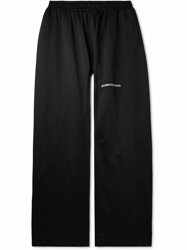 Photo: RRR123 - Abbots Wide-Leg Logo-Embroidered Shell Track Pants - Black