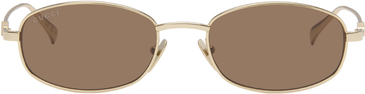 Photo: Gucci Gold Oval Frame Sunglasses