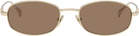 Gucci Gold Oval Frame Sunglasses