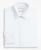 Brooks Brothers Men's Luxury Collection Madison Relaxed-Fit Dress Shirt, Franklin Spread Collar Fine Windowpane | White