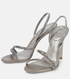 Rene Caovilla Crystal-embellished satin sandals