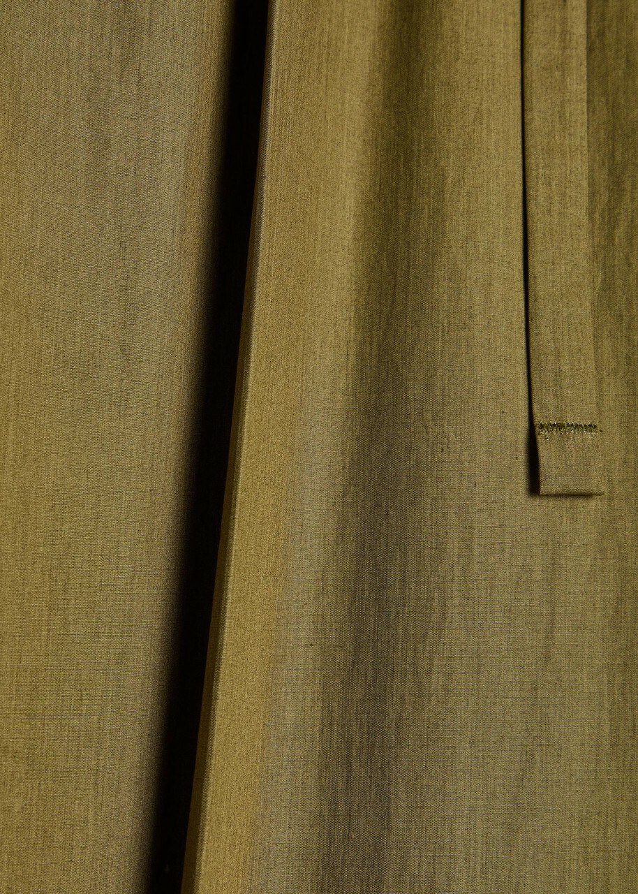 Another Tomorrow Drawstring Straight-leg Cotton-poplin Trousers Dark Green