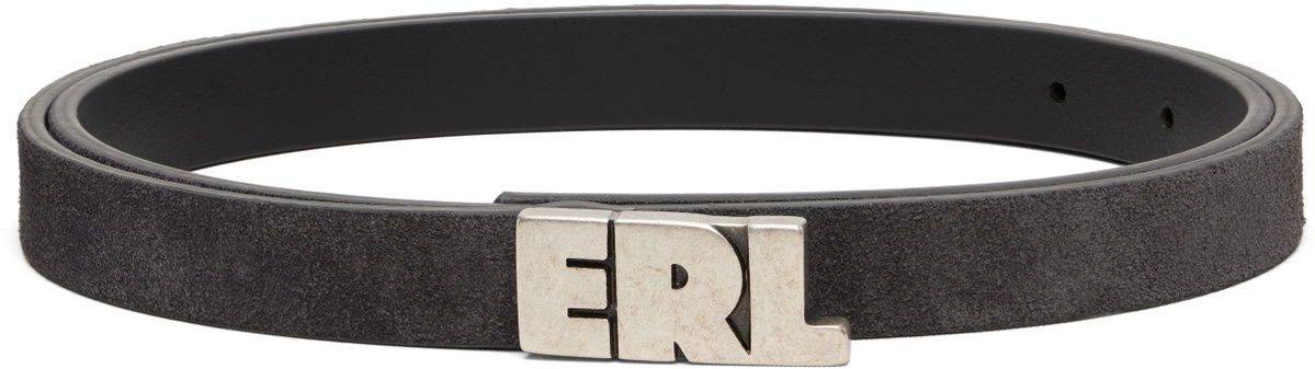 ERL Gray 'ERL' Leather Belt