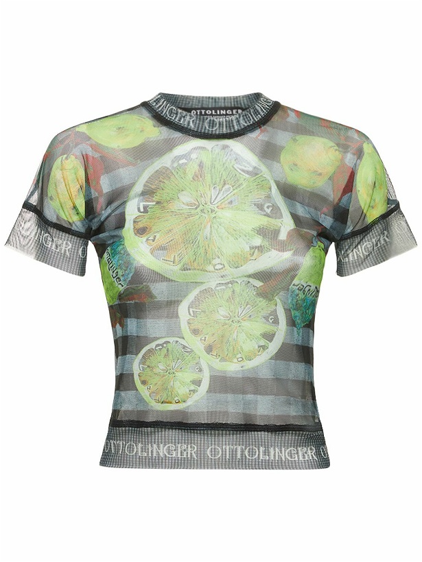 Photo: OTTOLINGER - Lime Printed Sheer Stretch Mesh Top