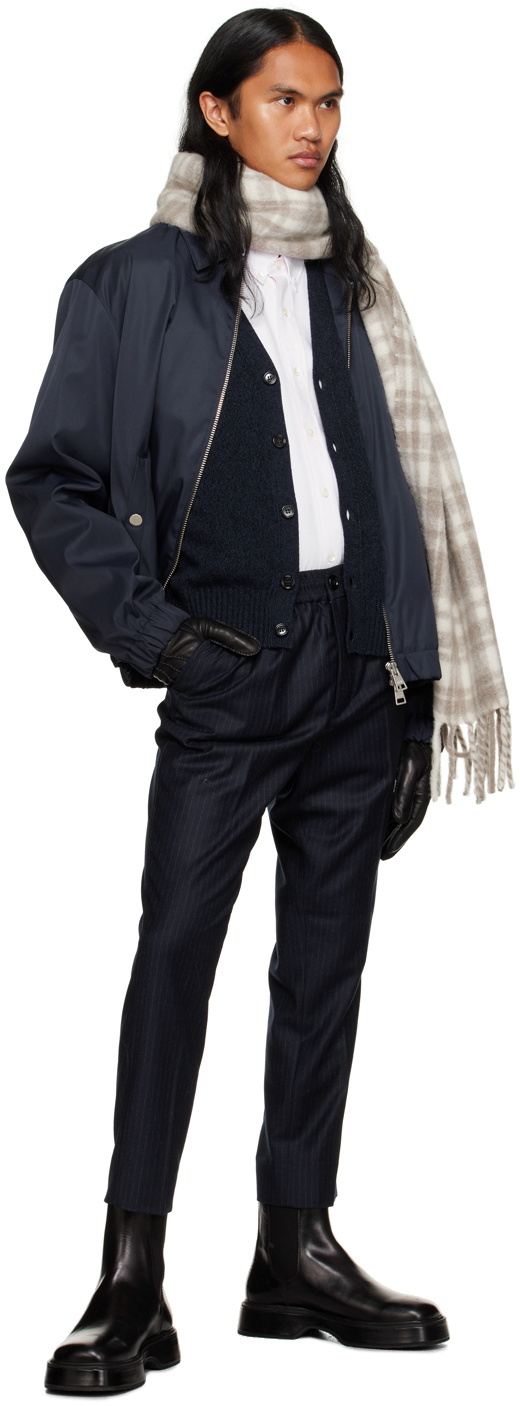 AMI Alexandre Mattiussi Navy Drawstring Trousers
