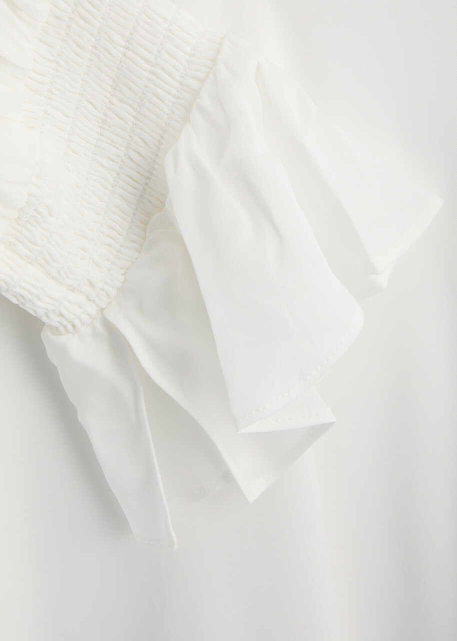 Alice + Olivia Onica Chiffon Blouse Off White