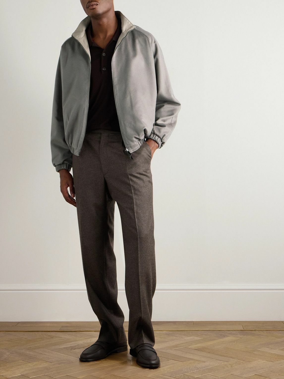 Stòffa - Straight-Leg Pleated Wool and Cashmere-Blend Trousers - Brown