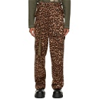 Sacai Brown Wool Leopard Solid Shrivel Trousers