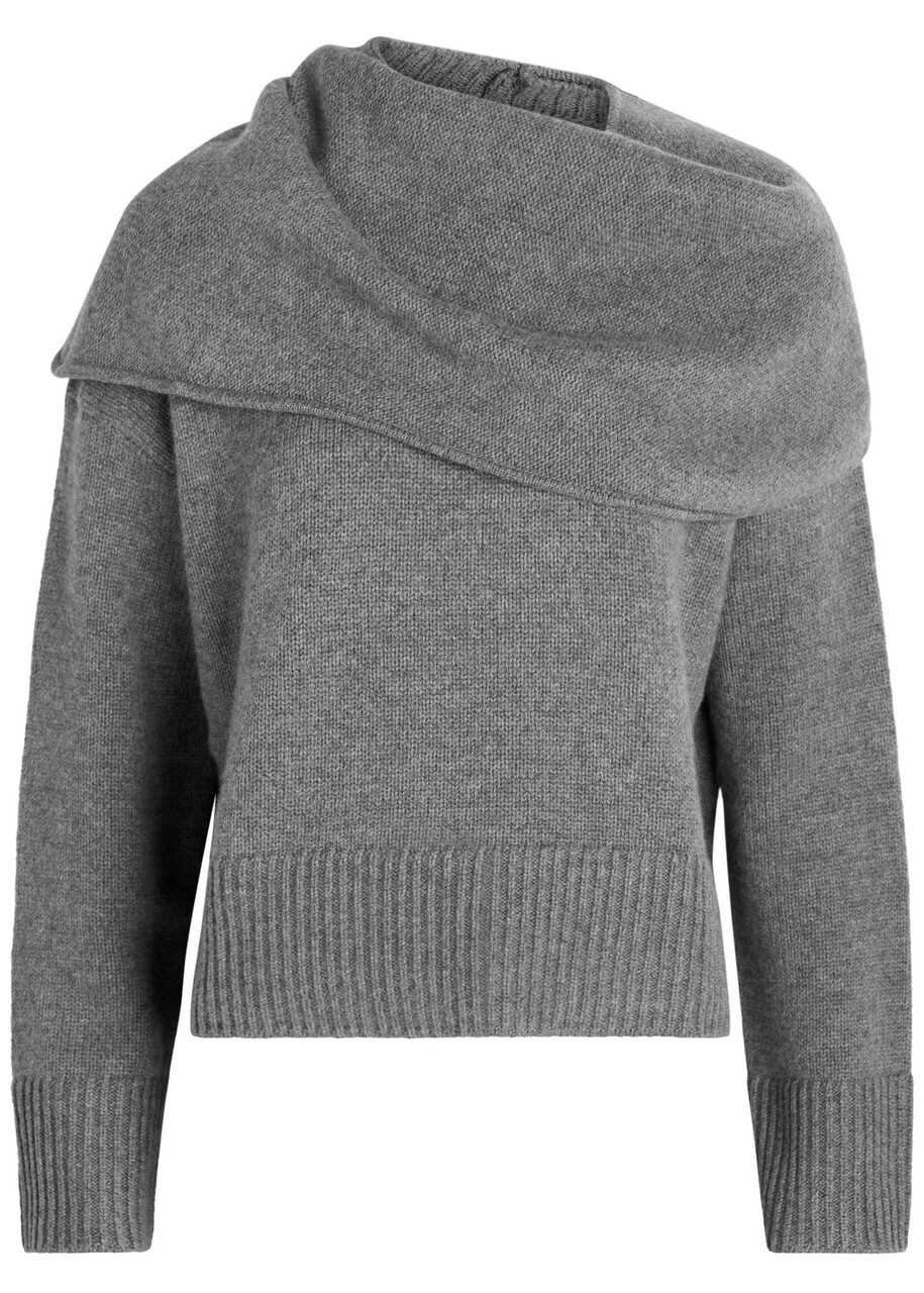 Simkhai Elson Scarf-effect Wool and Cashmere-blend Jumper Grey