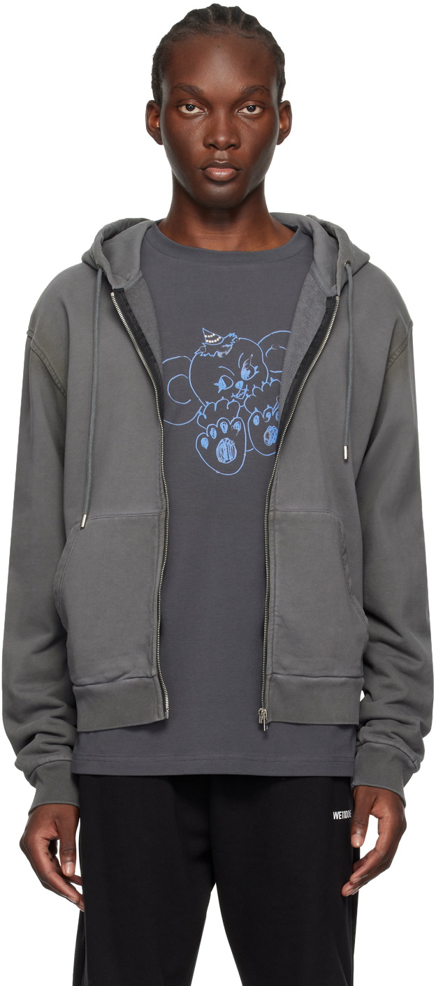 We11done Gray Zip Hoodie We11done