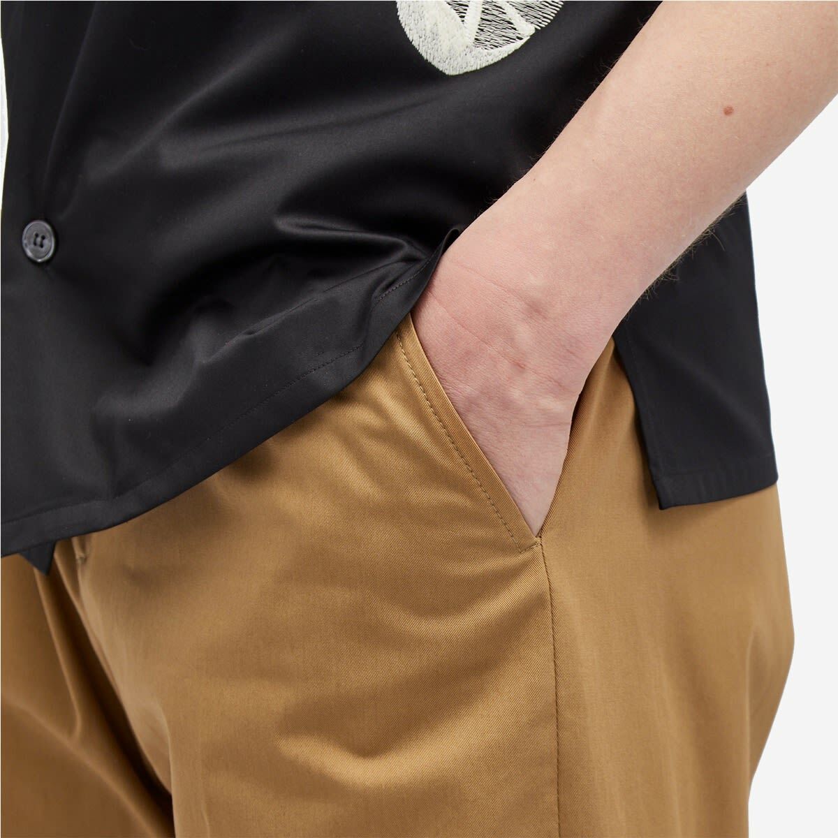 Alexander McQueen Men's Tape Logo Chinos in Rich Camel