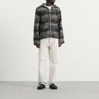 Our Legacy Men's Woods Check Lofty Wool Full Zip Hood in Night