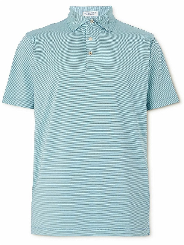 Photo: Peter Millar - Jubilee Striped Stretch-Jersey Golf Polo Shirt - Blue
