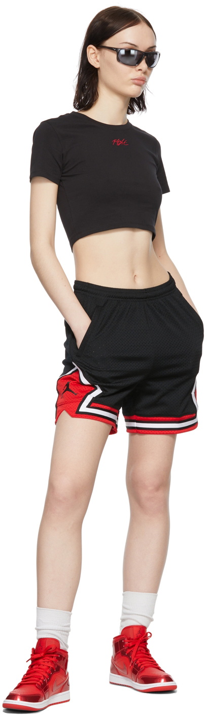 nike air jordan mid sneakers in red and blue