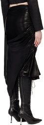 Marine Serre Black Regenerated Midi Skirt