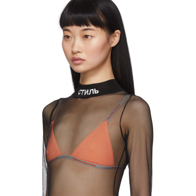Heron Preston Black Mesh Bodysuit Heron Preston