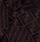 Fendi - 8cm Logo-Jacquard Silk Tie - Brown