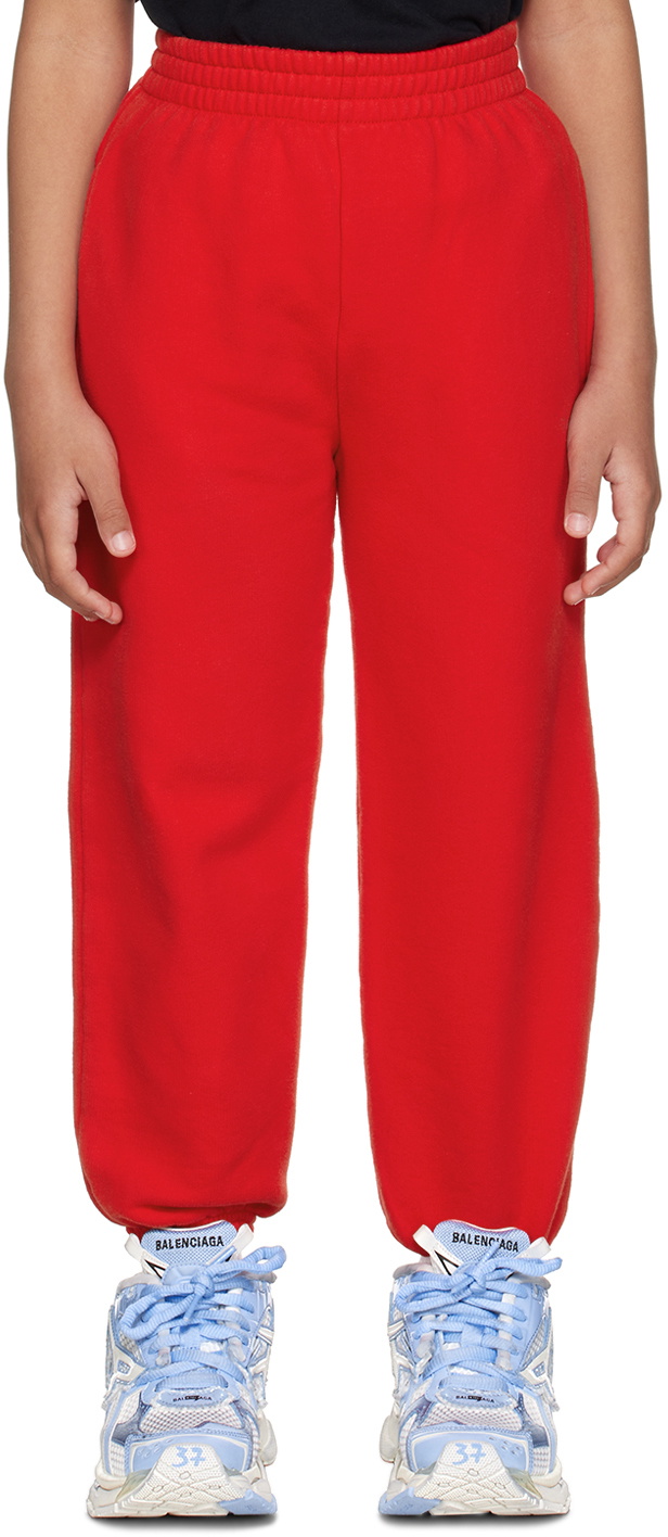 Balenciaga Kids Kids Red Embroidered Sweatpants Balenciaga Kids