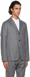 Officine Générale Grey Wool Striped Armie Blazer