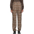 Lemaire Brown and Beige Belted Pleats Trousers