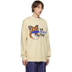 Maison Kitsune Beige ADER Error Edition Bluest Fox Knit Sweater