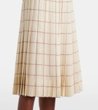 Loro Piana Clea pleated silk sablé midi skirt